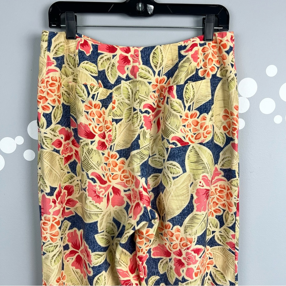 Talbots Tropical Floral Botanical Pants Size 8 - Picture 7 of 8